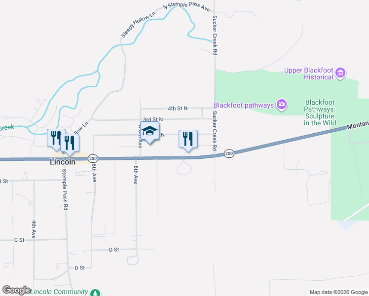 map of restaurants, bars, coffee shops, grocery stores, and more near 900 Main Street in Lincoln