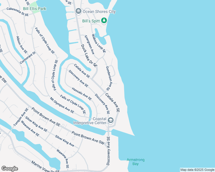 map of restaurants, bars, coffee shops, grocery stores, and more near 951 Gunderson Avenue Southeast in Ocean Shores
