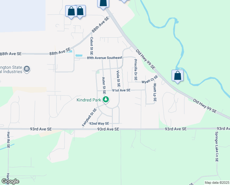 map of restaurants, bars, coffee shops, grocery stores, and more near 1344 90th Way Southeast in Tumwater