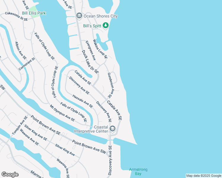 map of restaurants, bars, coffee shops, grocery stores, and more near 951 Gunderson Avenue Southeast in Ocean Shores