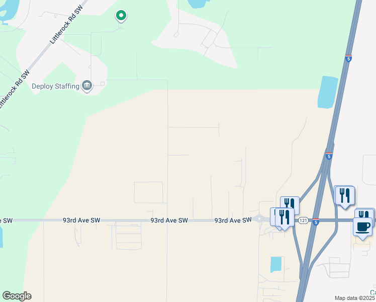 map of restaurants, bars, coffee shops, grocery stores, and more near 8936 Blomberg Street Southwest in Olympia