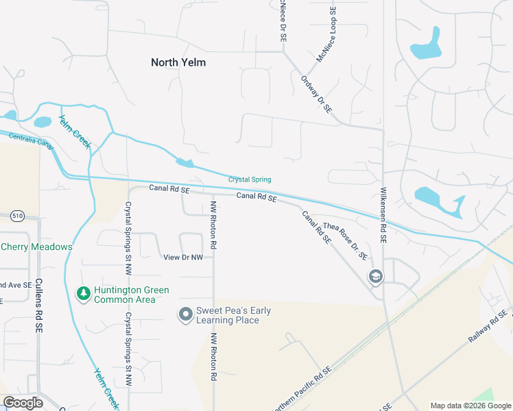 map of restaurants, bars, coffee shops, grocery stores, and more near 8905 Canal Road Northwest in Yelm