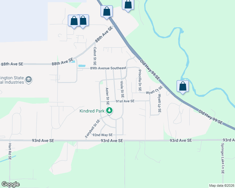 map of restaurants, bars, coffee shops, grocery stores, and more near 9055 Wayne Street Southeast in Tumwater