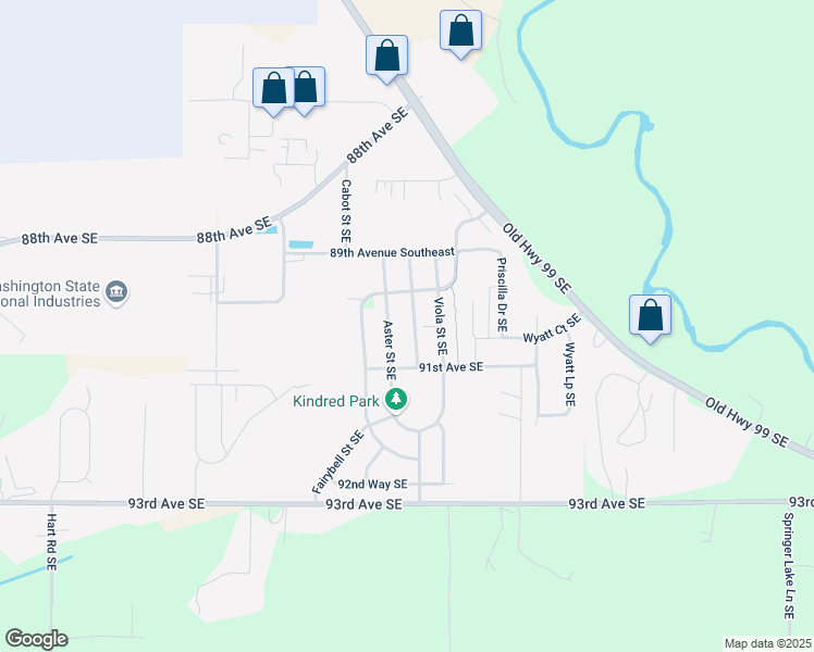 map of restaurants, bars, coffee shops, grocery stores, and more near 9055 Wayne Street Southeast in Tumwater