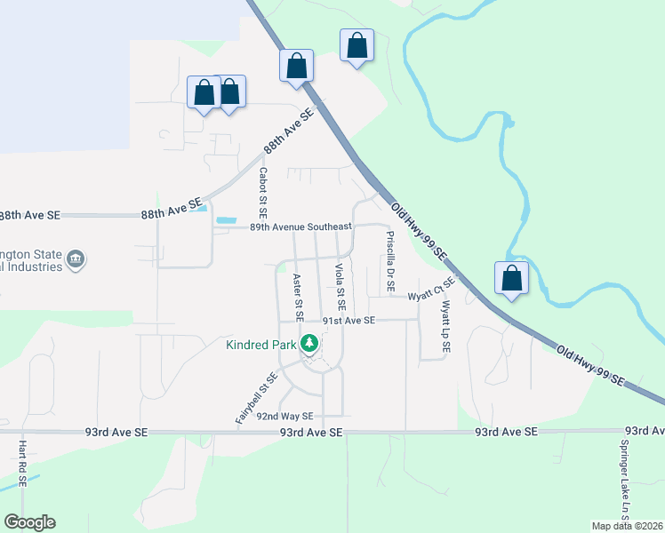 map of restaurants, bars, coffee shops, grocery stores, and more near 9032 Viola Street Southeast in Tumwater