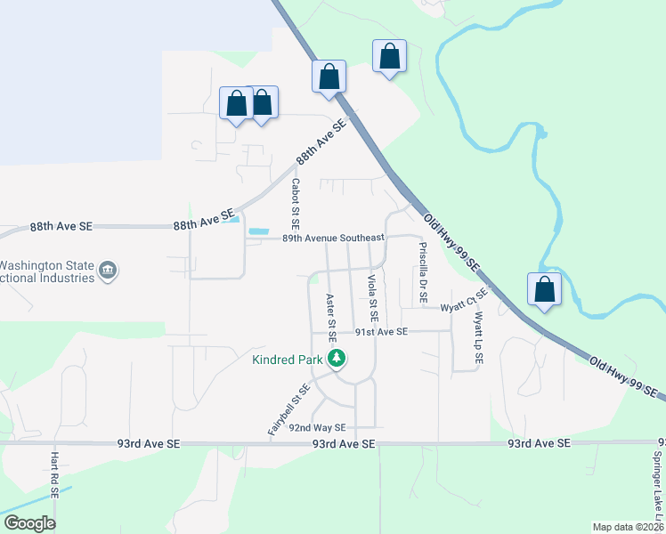 map of restaurants, bars, coffee shops, grocery stores, and more near 8941 Wayne Street Southeast in Tumwater