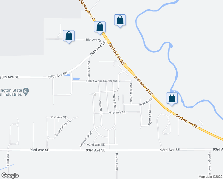 map of restaurants, bars, coffee shops, grocery stores, and more near 9087 Viola Street Southeast in Tumwater