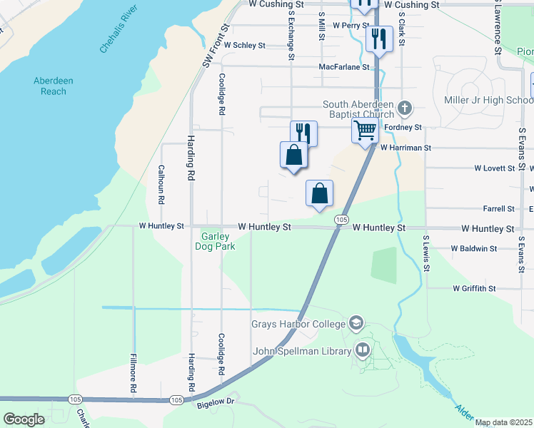 map of restaurants, bars, coffee shops, grocery stores, and more near 1210 Onyx Court in Aberdeen