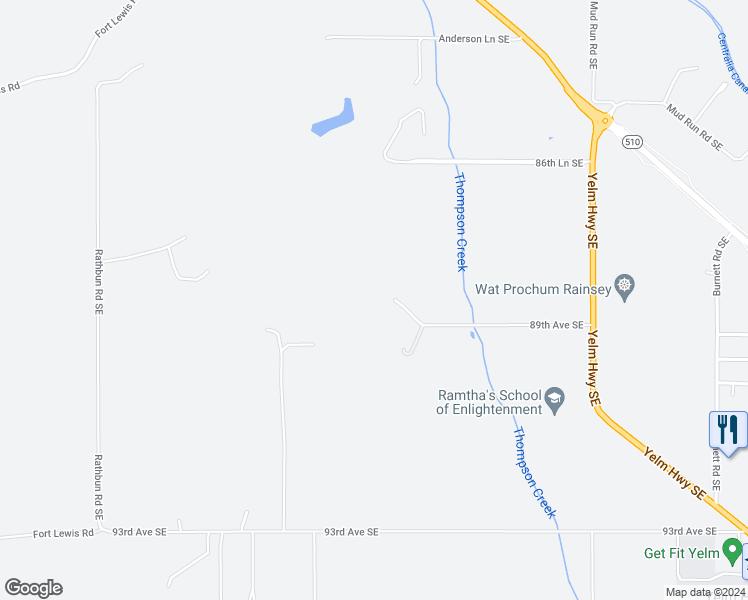 map of restaurants, bars, coffee shops, grocery stores, and more near 14106 89th Avenue Southeast in Yelm