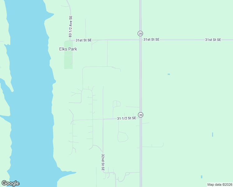 map of restaurants, bars, coffee shops, grocery stores, and more near 8377 31 1/2 Street Southeast in Jamestown