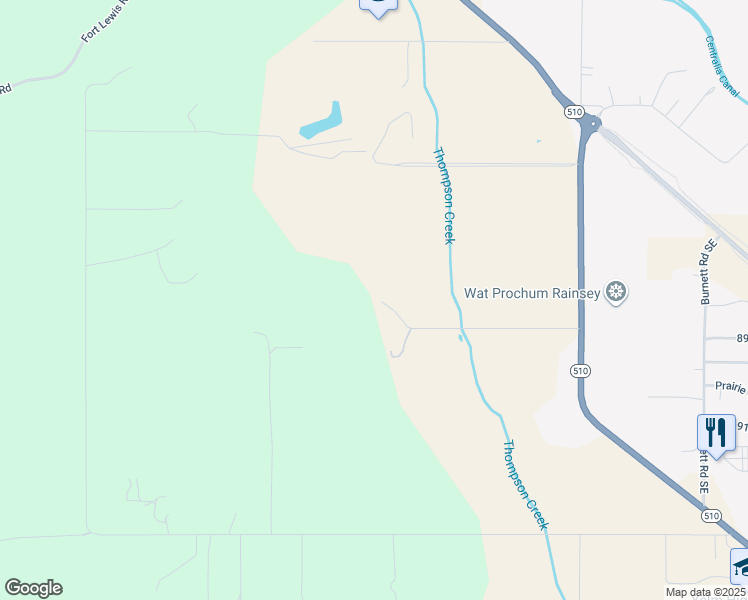 map of restaurants, bars, coffee shops, grocery stores, and more near 14106 89th Avenue Southeast in Yelm