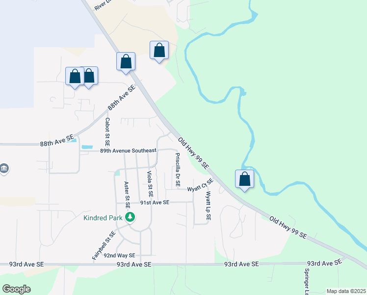 map of restaurants, bars, coffee shops, grocery stores, and more near 8915 Old Highway 99 Southeast in Olympia