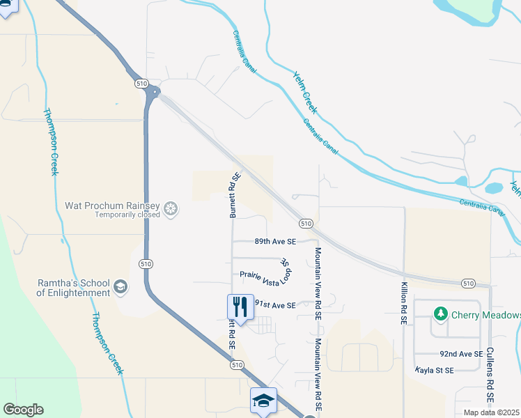 map of restaurants, bars, coffee shops, grocery stores, and more near in Yelm