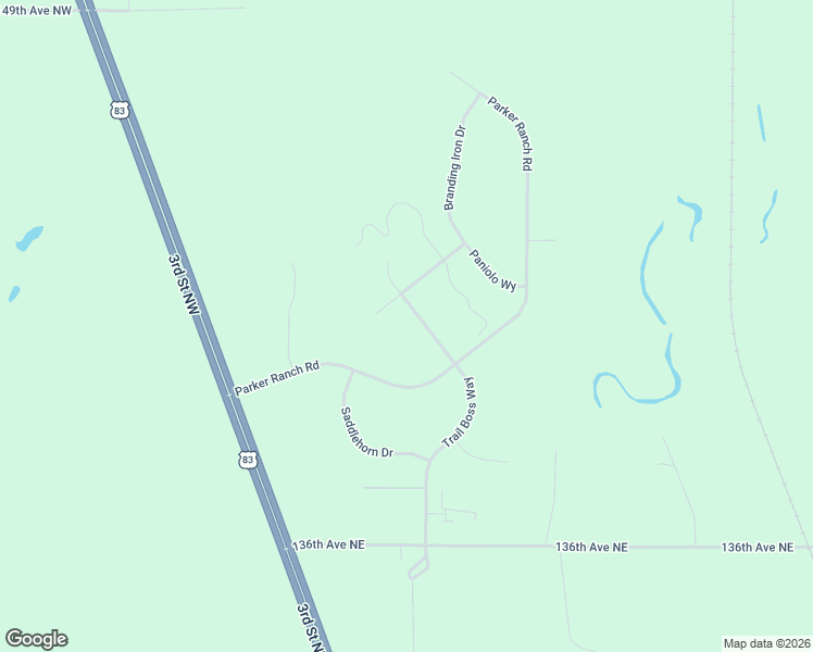 map of restaurants, bars, coffee shops, grocery stores, and more near 14134 Trail Boss Way in Bismarck