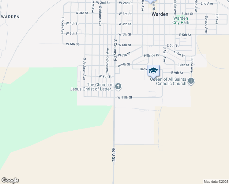 map of restaurants, bars, coffee shops, grocery stores, and more near 501 West 10th Street in Warden
