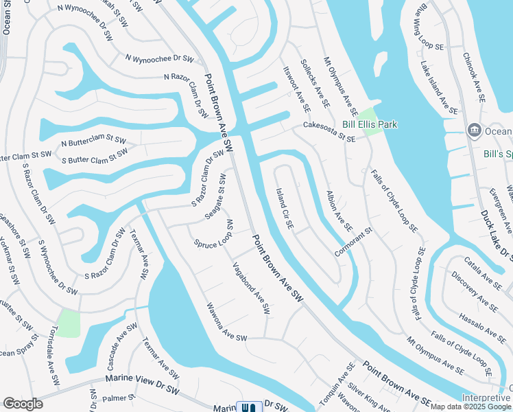 map of restaurants, bars, coffee shops, grocery stores, and more near 752 Point Brown Avenue Southeast in Ocean Shores