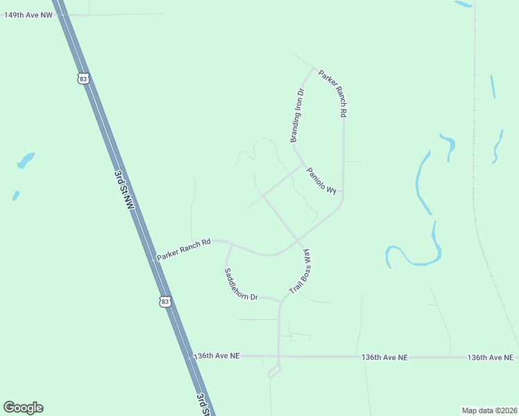 map of restaurants, bars, coffee shops, grocery stores, and more near 14134 Trail Boss Way in Bismarck