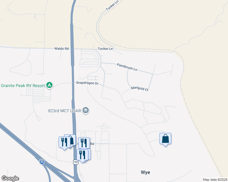 map of restaurants, bars, coffee shops, grocery stores, and more near 9233 Snapdragon Drive in Missoula