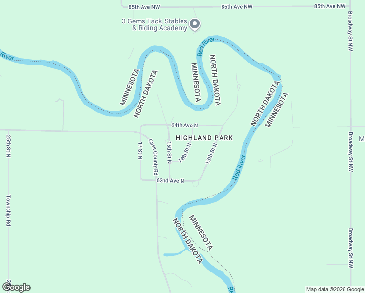 map of restaurants, bars, coffee shops, grocery stores, and more near 6302 14th Street North in Fargo