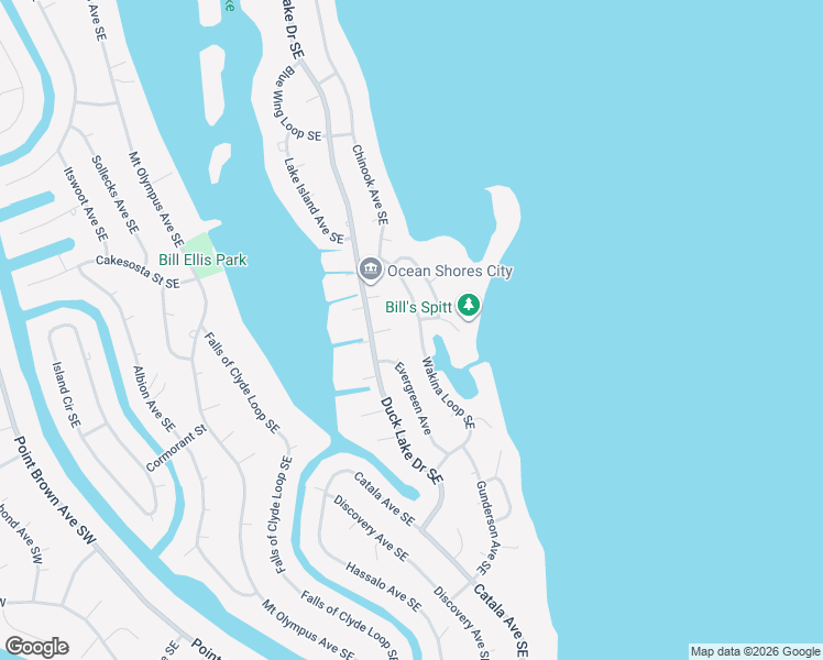 map of restaurants, bars, coffee shops, grocery stores, and more near 727 Trinity Court Southwest in Ocean Shores