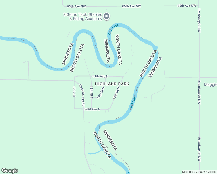 map of restaurants, bars, coffee shops, grocery stores, and more near 6307 14th Street North in Fargo