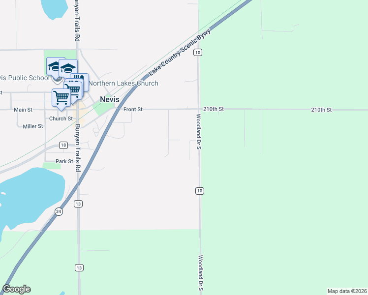 map of restaurants, bars, coffee shops, grocery stores, and more near 105 Evergreen Court in Nevis