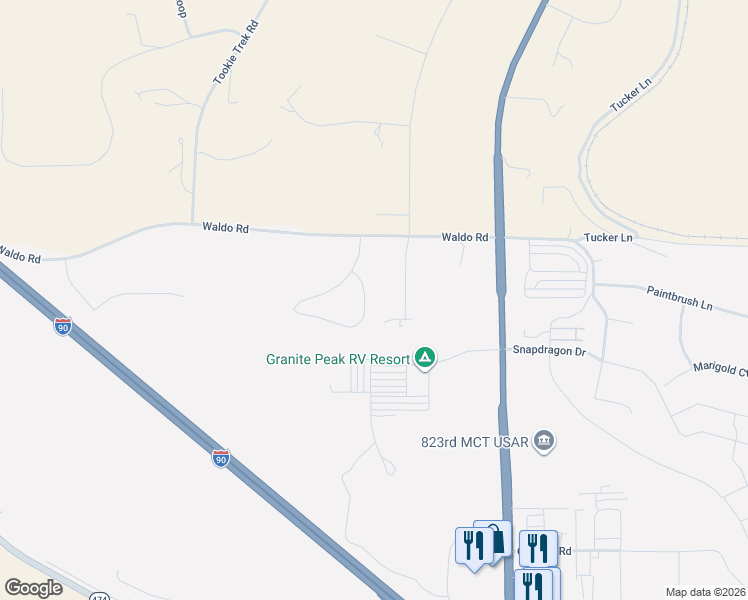 map of restaurants, bars, coffee shops, grocery stores, and more near 9595 Mahlum Lane in Missoula