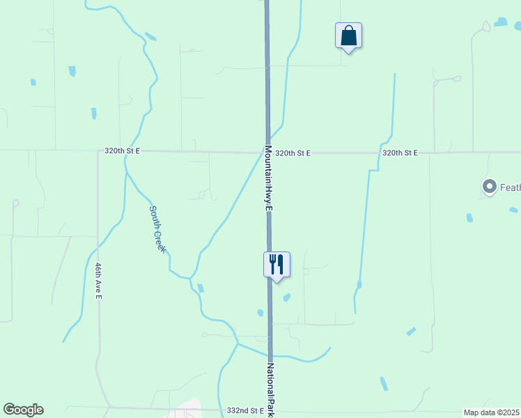 map of restaurants, bars, coffee shops, grocery stores, and more near 32224 Mountain Highway East in Eatonville