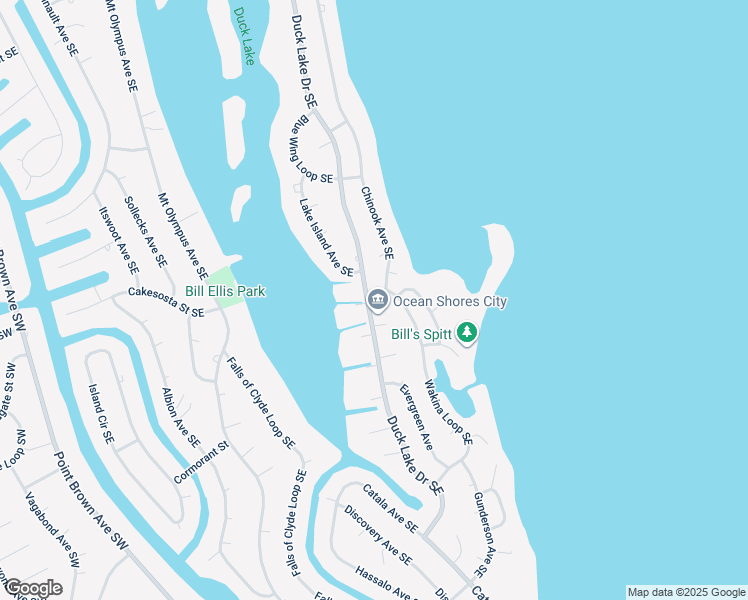 map of restaurants, bars, coffee shops, grocery stores, and more near 700 Duck Lake Drive Southeast in Ocean Shores