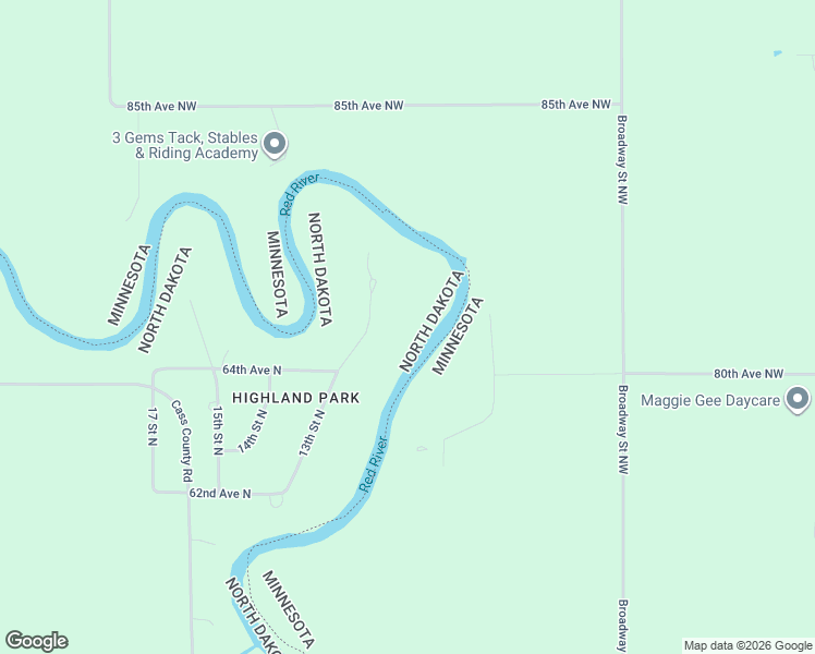 map of restaurants, bars, coffee shops, grocery stores, and more near 6459 13th Street North in Fargo