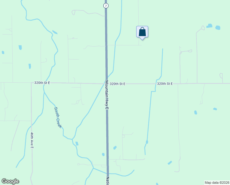 map of restaurants, bars, coffee shops, grocery stores, and more near 32105 Mountain Highway East in Eatonville