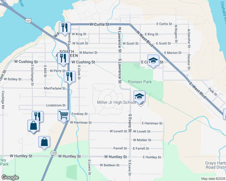 map of restaurants, bars, coffee shops, grocery stores, and more near 427 Carefree Circle in Aberdeen