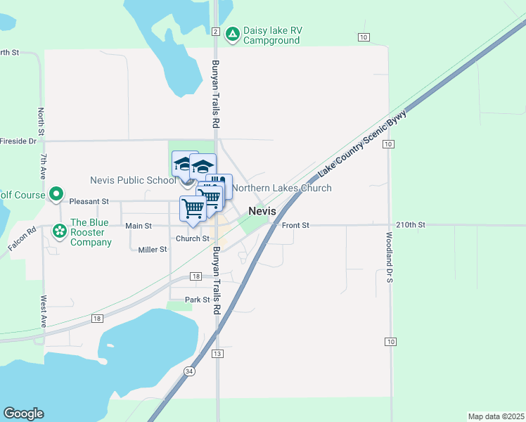 map of restaurants, bars, coffee shops, grocery stores, and more near in Nevis