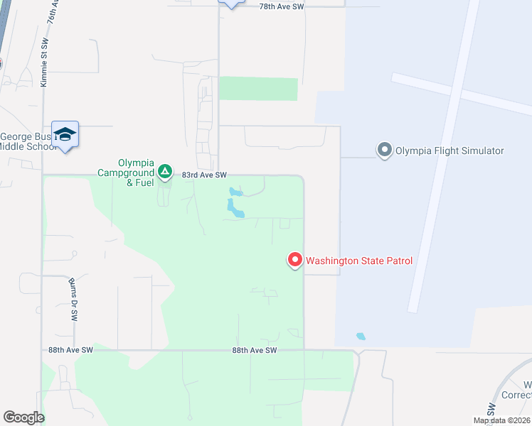 map of restaurants, bars, coffee shops, grocery stores, and more near 8427 Armstrong Road Southwest in Tumwater