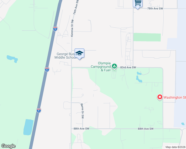 map of restaurants, bars, coffee shops, grocery stores, and more near 8417 Prine Villa Lane Southwest in Olympia
