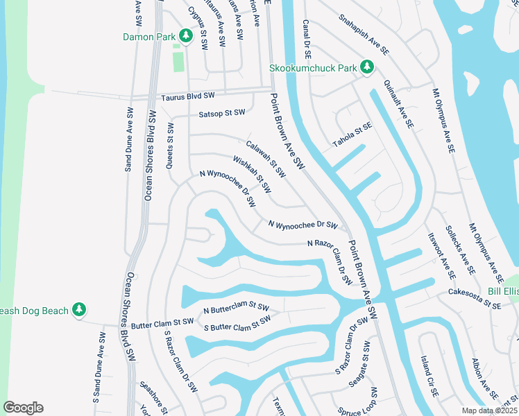 map of restaurants, bars, coffee shops, grocery stores, and more near 203 Elwha in Ocean Shores