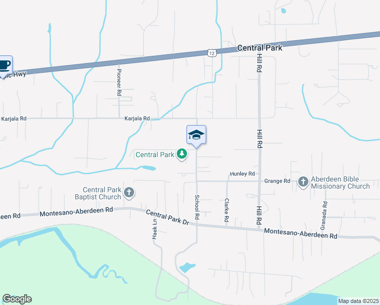 map of restaurants, bars, coffee shops, grocery stores, and more near 601 School Road in Aberdeen