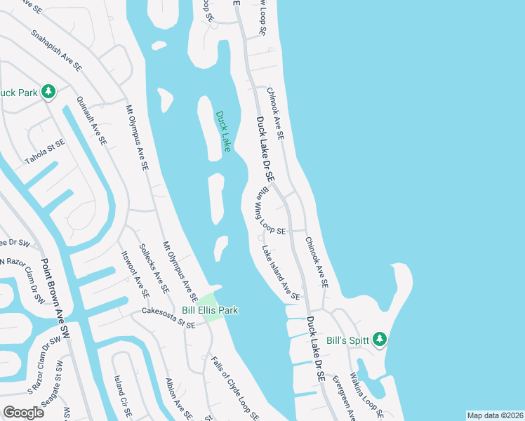 map of restaurants, bars, coffee shops, grocery stores, and more near 590 Blue Wing Loop SE in Ocean Shores