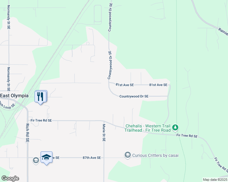 map of restaurants, bars, coffee shops, grocery stores, and more near 4736 82nd Avenue Southeast in Olympia