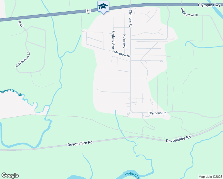 map of restaurants, bars, coffee shops, grocery stores, and more near 26 Ashley Drive in Montesano