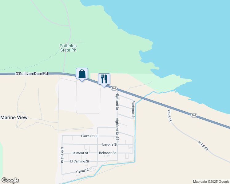 map of restaurants, bars, coffee shops, grocery stores, and more near 7037 Washington 262 in Othello