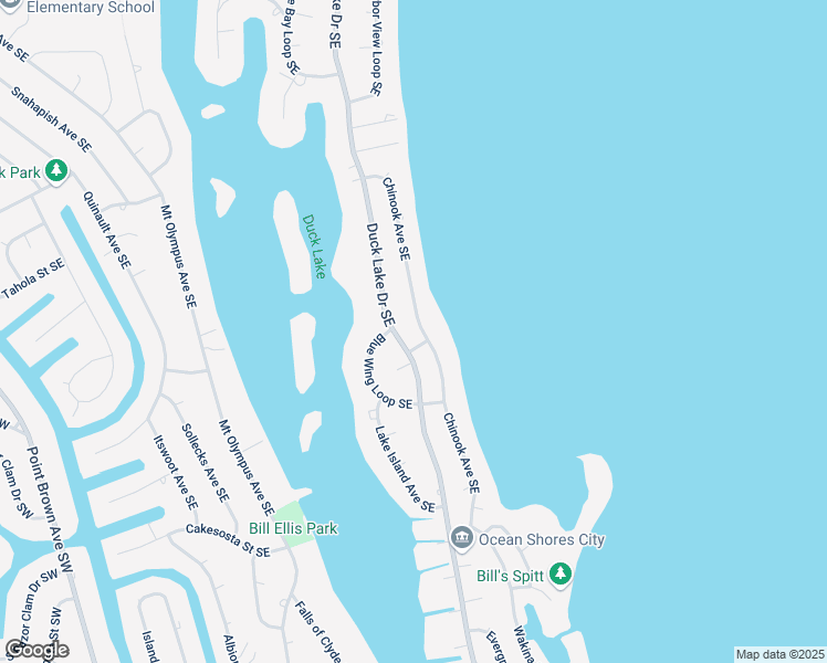 map of restaurants, bars, coffee shops, grocery stores, and more near 580 Chinook Avenue Southeast in Ocean Shores