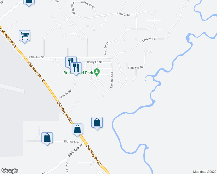 map of restaurants, bars, coffee shops, grocery stores, and more near 8134 Trimble Lane Southeast in Olympia