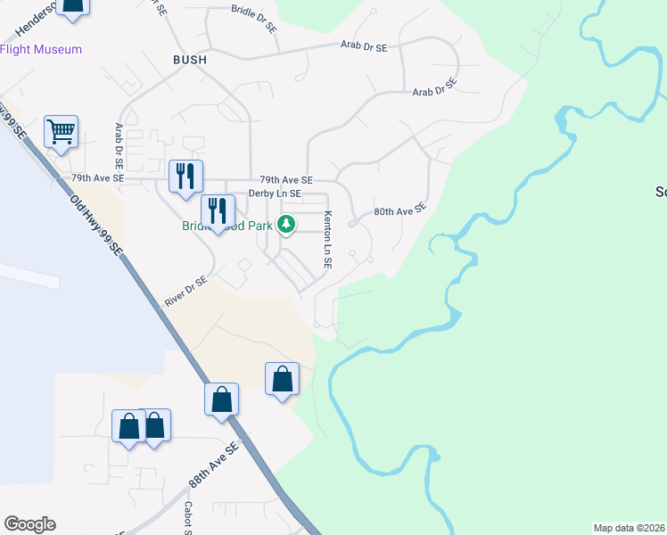 map of restaurants, bars, coffee shops, grocery stores, and more near 8124 Kenton Lane Southeast in Olympia