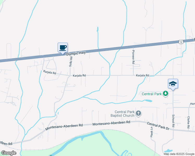 map of restaurants, bars, coffee shops, grocery stores, and more near 6009 Karjala Road in Aberdeen