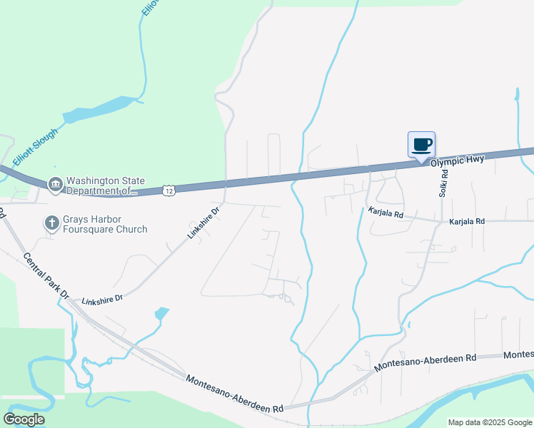 map of restaurants, bars, coffee shops, grocery stores, and more near 1060 Fairway Drive in Aberdeen