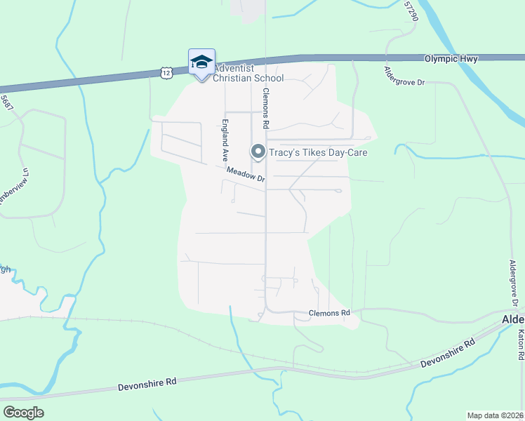 map of restaurants, bars, coffee shops, grocery stores, and more near 6 Kayla Drive in Montesano