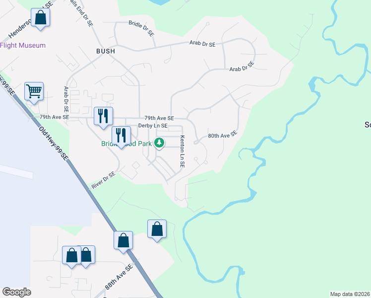map of restaurants, bars, coffee shops, grocery stores, and more near 8112 Kenton Lane Southeast in Olympia
