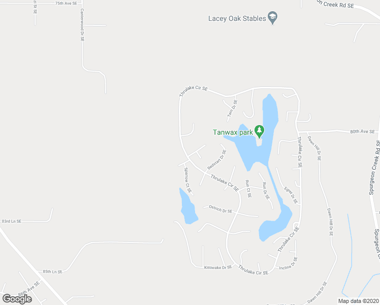 map of restaurants, bars, coffee shops, grocery stores, and more near 7532 Siskin Drive Southeast in Olympia