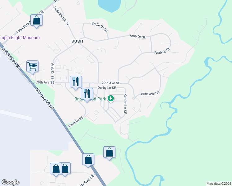 map of restaurants, bars, coffee shops, grocery stores, and more near 1620 Sundrop Lane Southeast in Olympia